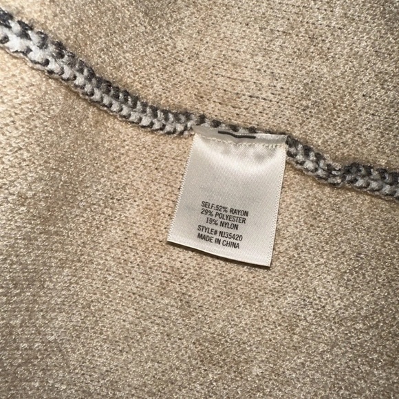 NWT Miami Women’s Long Open Front Cardigan Collared Size Small S Beige - Picture 7 of 8